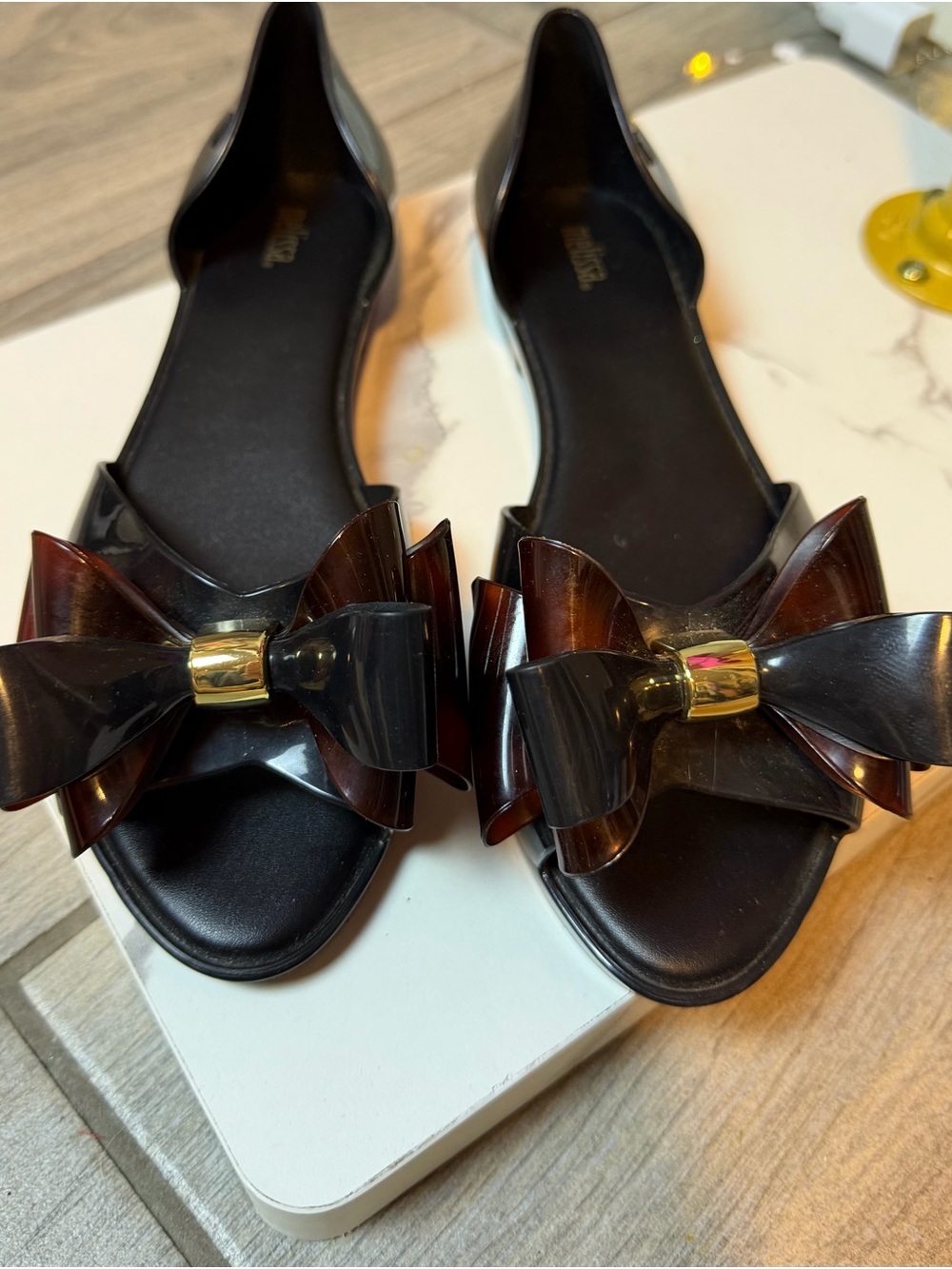 Melissa Seduction II D'Orsay Bow Jelly Flats Size 8 - Picture 3 of 11